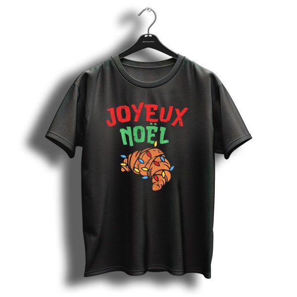 Joyeux Noel Croissant Christmas Lights T Shirt 1 t shirt 1