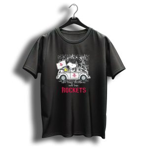 Just A Girl Who Loves Christmas And Houston Rockets Snoopy Woodstock Peanuts Nba T-Shirt