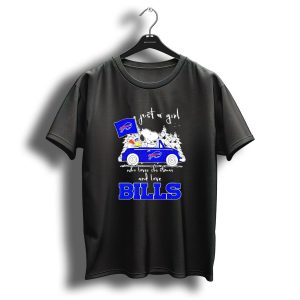 Just A Girl Who Loves Christmas And Love Bills Peanuts Characters Snoopy Buffalo Bills Car T-Shirt