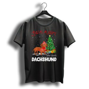 Just A Girl Who Loves Dachshund Christmas Tree Snowflakes T-Shirt