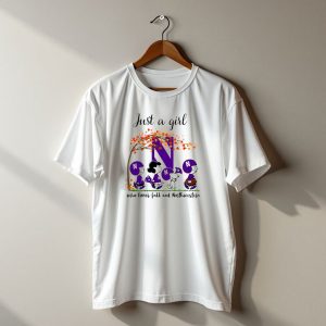 Just A Girl Who Loves Fall Northwestern Wildcats Peanuts Cartoon Halloween T-Shirt