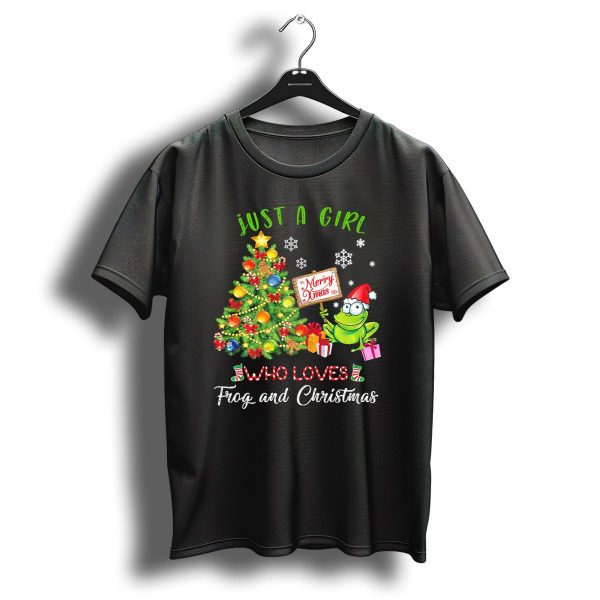 Just A Girl Who Loves Frog And Christmas Merry Xmas T Shirt 1 t shirt 1