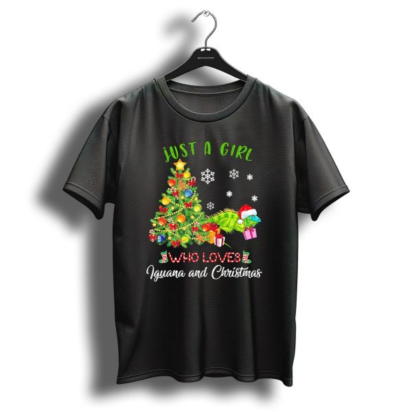 Just A Girl Who Loves Iguana And Christmas T Shirt 1 t shirt 1