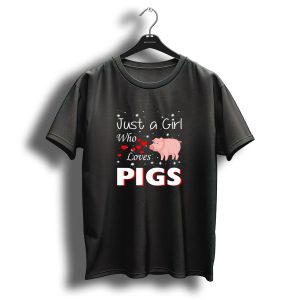 Just A Girl Who Loves Pigs Christmas Farming Costume T-Shirt