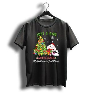 Just A Girl Who Loves Rabbit And Christmas T-Shirt