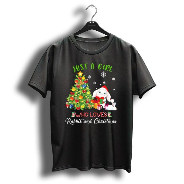 Just A Girl Who Loves Rabbit And Christmas T Shirt 1 t shirt 1