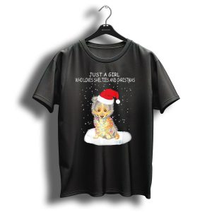 Just A Girl Who Loves Shelties And Christmas T-Shirt