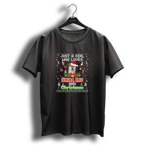 Just A Girl Who Loves Shiba Inu And Christmas T-Shirt
