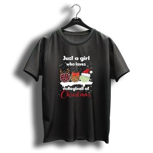 Just A Girl Who Loves Volleyball At Christmas T-Shirt