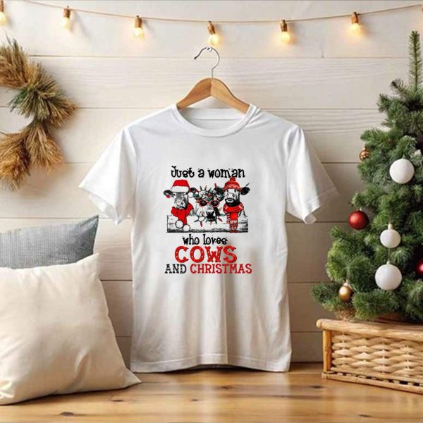 Just A Woman Who Loves Cows And Christmas T Shirt 1 t shirt 1 Pittsburgh Steelers Unicorn Merry Christmas Knitted Ugly Sweater 1