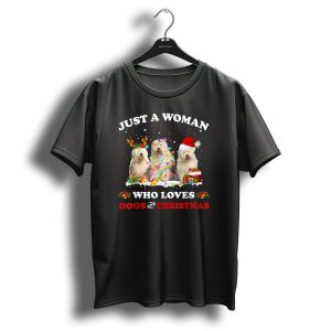 Just A Woman Who Loves Dogs And Christmas T-Shirt