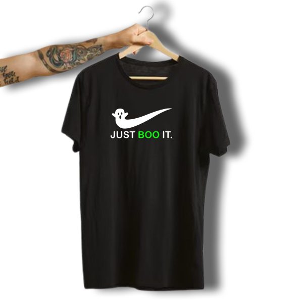 Just Boo It Ghost Swoosh Halloween Pun T Shirt t shirt 1