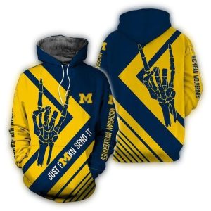 Just Send It Michigan Wolverines All Over Print Hoodie