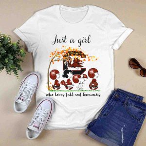 Just A Girl Who Loves Fall And Gamecocks Peanuts Cartoon T-Shirt