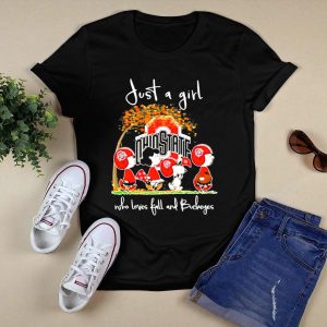 Just A Girl Who Loves Fall And Ohio State Buckeyes Peanuts T Shirt