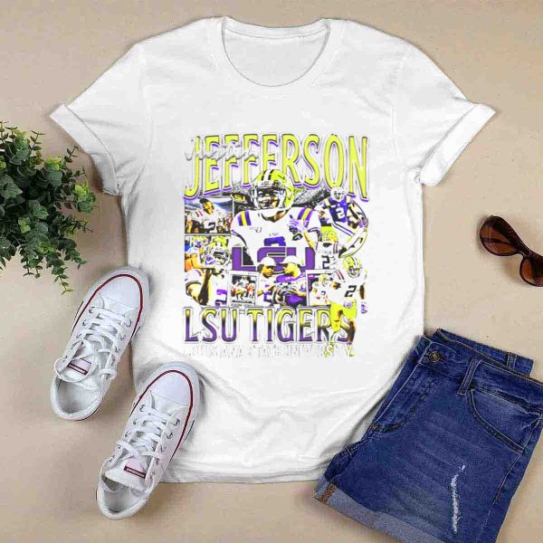 Justin Jefferson LSU Tigers Football Star Louisiana State University T Shirt 0