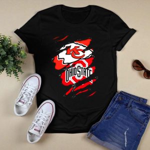 Kc Chiefs Ohio State Buckeyes Ripped T Shirt