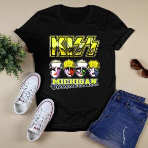 Kiss Michigan Wolverines Faces In Helmets T-Shirt