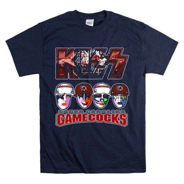 KISS South Carolina Gamecocks Face Paint Football Fans T Shirt 1 Navy