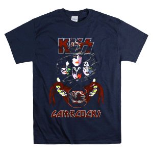 Kiss South Carolina Gamecocks Rock Band Faces And Mascot T-Shirt