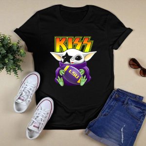 Kiss Star Child Mascot Holding Lsu Football T-Shirt
