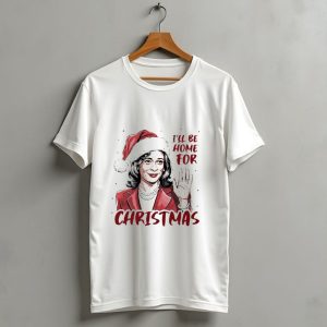 Kamala Harris Ill Be Home For Christmas Santa Hat T Shirt