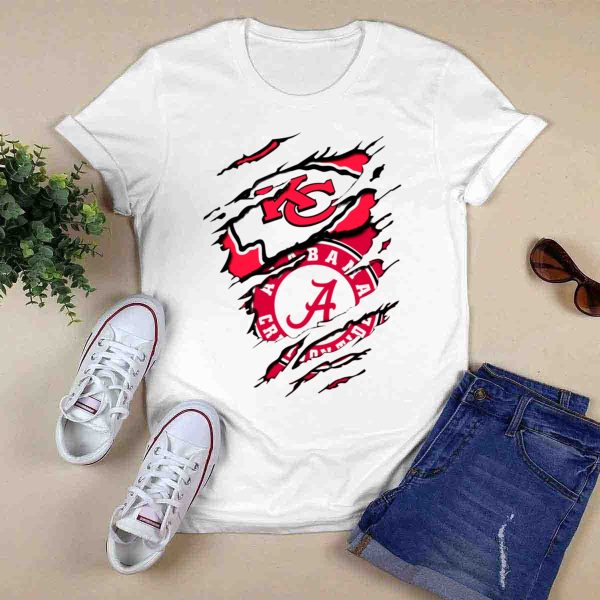 Kansas City Chiefs Alabama Crimson Tide Fan Gear T Shirt Style 1 0