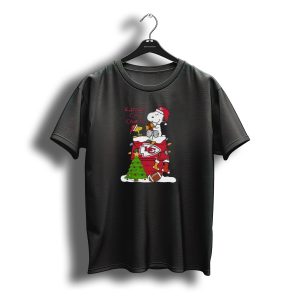 Kansas City Chiefs Christmas Snoopy And Woodstock Santa Scene T-Shirt