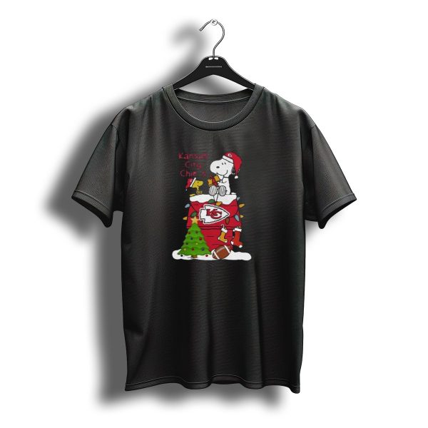 Kansas City Chiefs Christmas Snoopy And Woodstock Santa Scene T Shirt t shirt 1