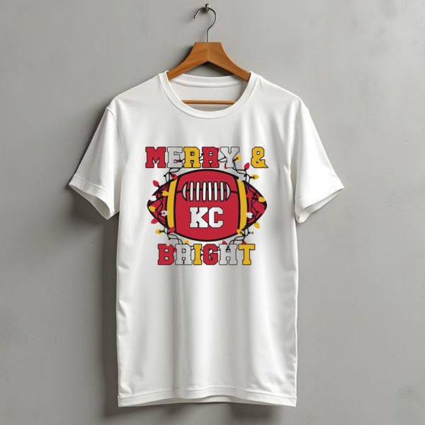 Kansas City Chiefs Merry And Bright Christmas Kc Football Lights T Shirt 1 t shirt 1