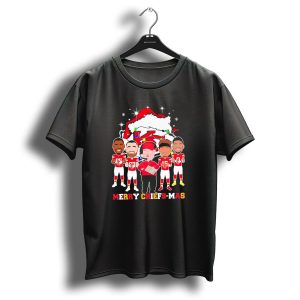 Kansas City Chiefs Merry Chiefs Mas Christmas Nfl Team Festive Cartoon Players And Santa Hat T Shirt