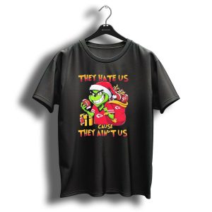 Kansas City Chiefs They Hate Us Cause They Aint Us Grinch Christmas Santa Football T-Shirt