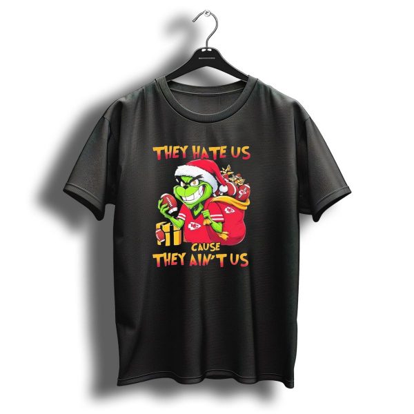 Kansas City Chiefs They Hate Us Cause They Aint Us Grinch Christmas Santa Football T Shirt 1 t shirt 1