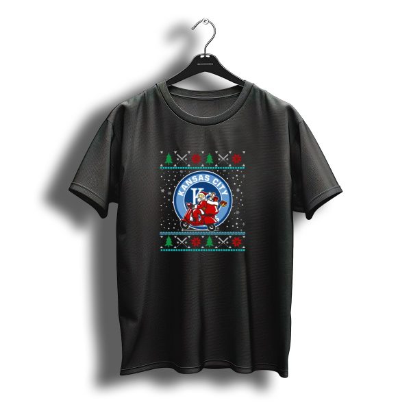 Kansas City Royals Christmas Santa Riding Scooter Holiday T Shirt t shirt 1