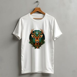 Kids Christmas Deer Forest Scene T Shirt