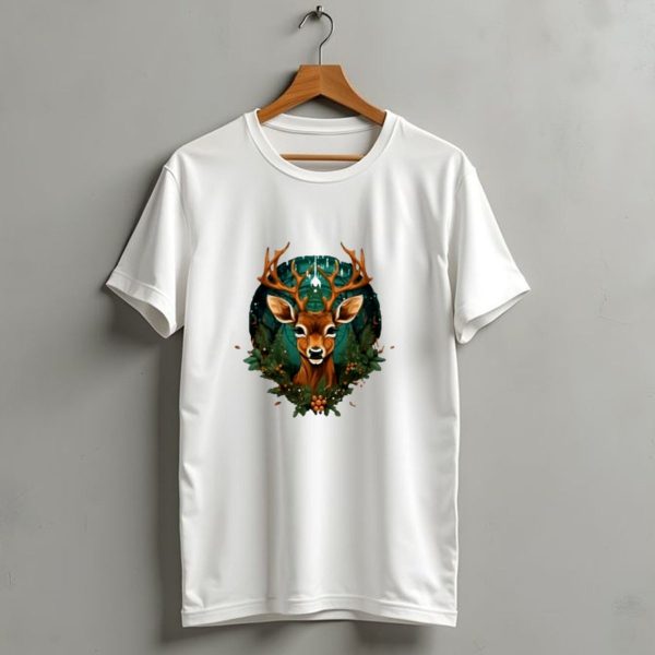 Kids Christmas Deer Forest Scene T Shirt 1 t shirt 1