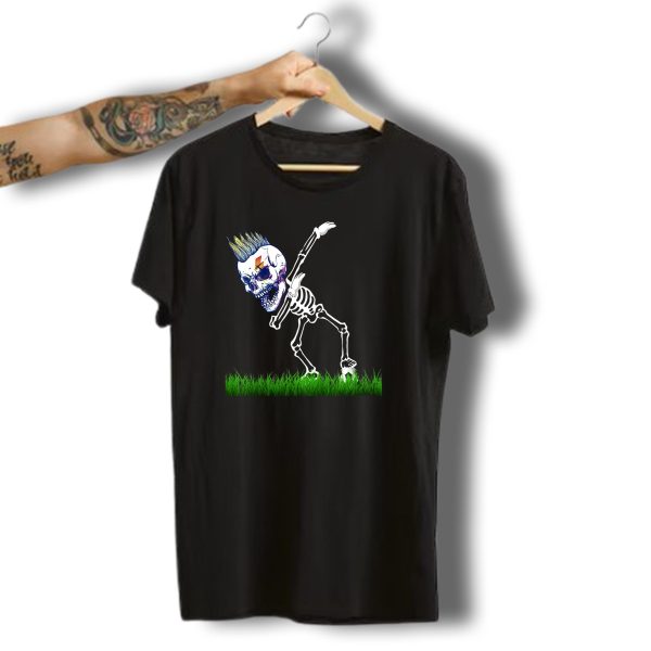 Kids Halloween Soccer Skeleton Dabbing Skull Boy Iconic Dance T Shirt 1 t shirt 1