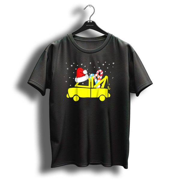Kids Tow Truck Boys Christmas Santa Hat Candy Cane Snow T Shirt 1 t shirt 1