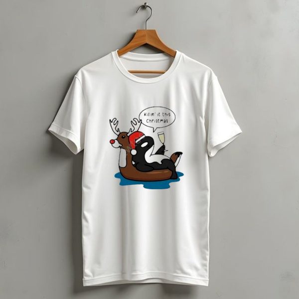 Killin It This Christmas Dolphin Orca Reindeer T Shirt 1 t shirt 1