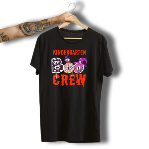 Kindergarten Boo Crew Halloween Teacher Ghosts And Skulls T Shirt t shirt 1