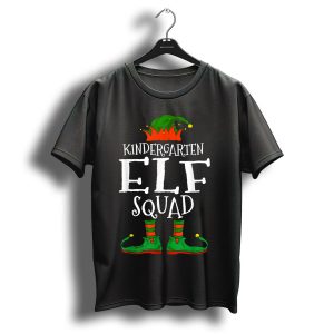 Kindergarten Elf Squad Teacher Student Christmas Elf Hat And Shoes T-Shirt