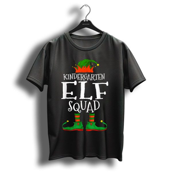 Kindergarten Elf Squad Teacher Student Christmas Elf Hat And Shoes T Shirt 1 t shirt 1