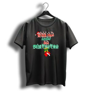 Kiss Me Under The Mistletoe Santa Hat Christmas T Shirt