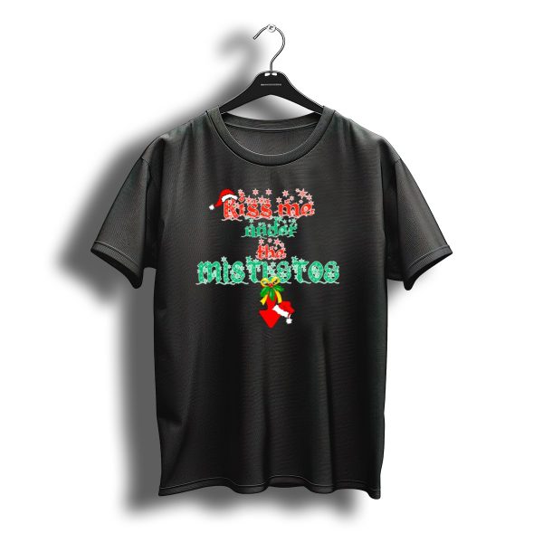 Kiss Me Under The Mistletoe Santa Hat Christmas T Shirt t shirt 1