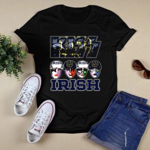 Kiss Notre Dame Fighting Irish Irish Nd Facepaint Helmets T-Shirt
