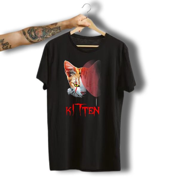 Kitten It Halloween Cat With Red Balloon T Shirt t shirt 1