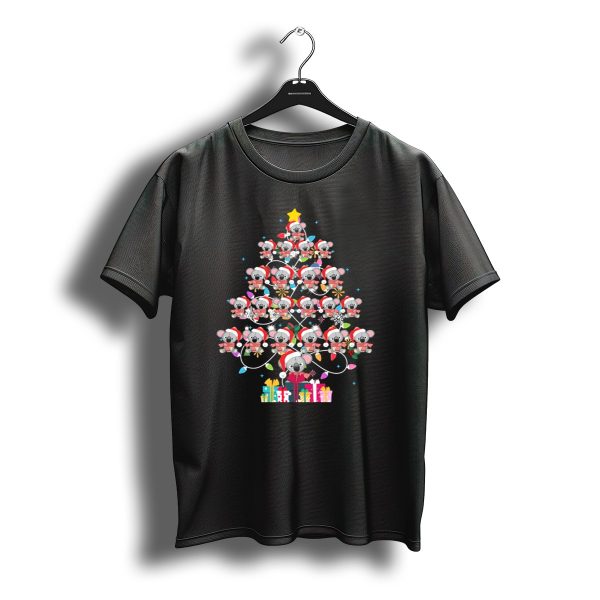 Koala Bear Christmas Tree Santa Hat Holiday Festive Lights Presents T Shirt t shirt 1