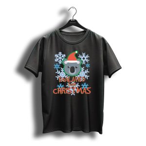 Koalafied For Christmas Snowflakes Santa Hat T-Shirt
