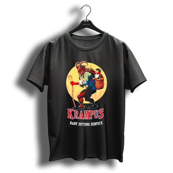 Krampus Baby Sitting Service Horror Christmas Monster Carrying Child T Shirt 1 t shirt 1
