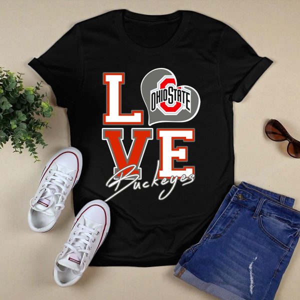 LOVE Ohio State Buckeyes T Shirt Black 1